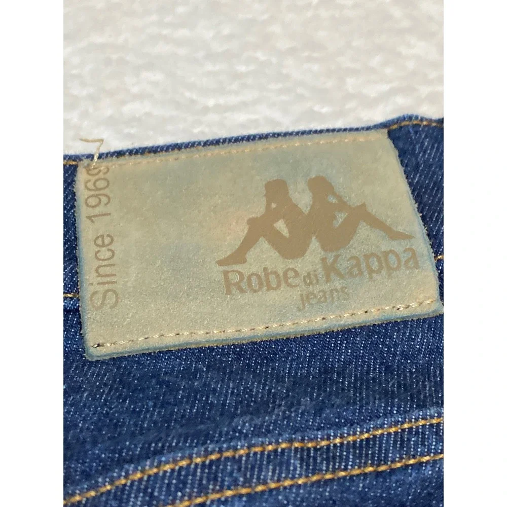 Robe di Kappa Mens Dark Wash Denim Jeans Size 34 Button Fly Slim Straight Leg
